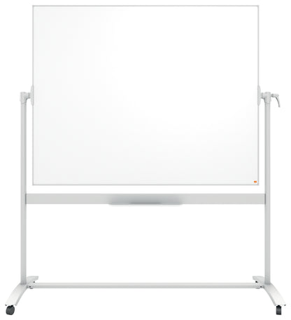 Double-sided reversible enamel magnetic board NOBO 120x150 cm, mobile stand, white