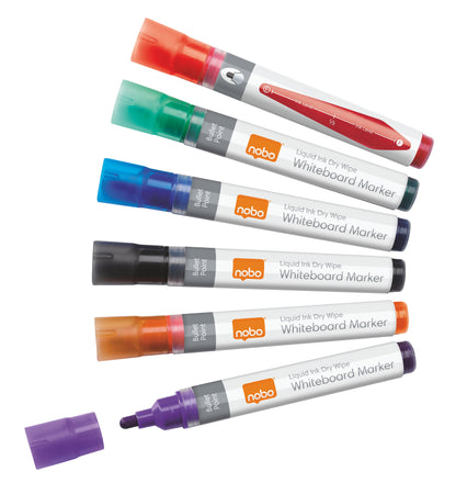 Whiteboard markers NOBO Liquid Ink, 12 pcs., assorted colors
