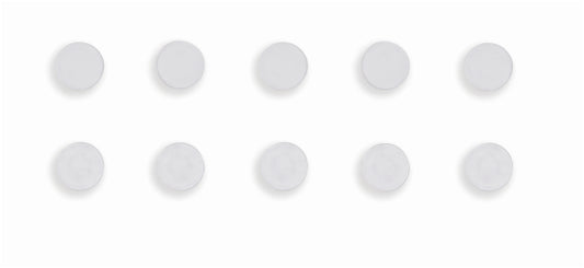 Antimicrobial magnets BI-OFFICE 20 mm, 10 pcs., extra strong, white.