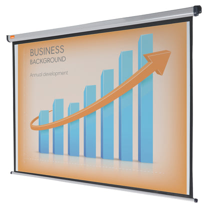 Sieninis projektoriaus ekranas NOBO, 175x133 cm, 4:3, šviesiai pilka sp.