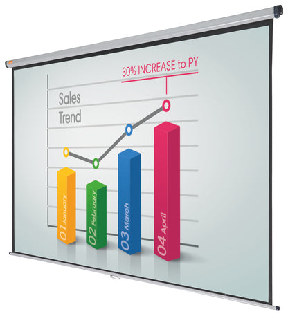 Sieninis projektoriaus ekranas NOBO, 240x181 cm, 4:3, baltas matinis