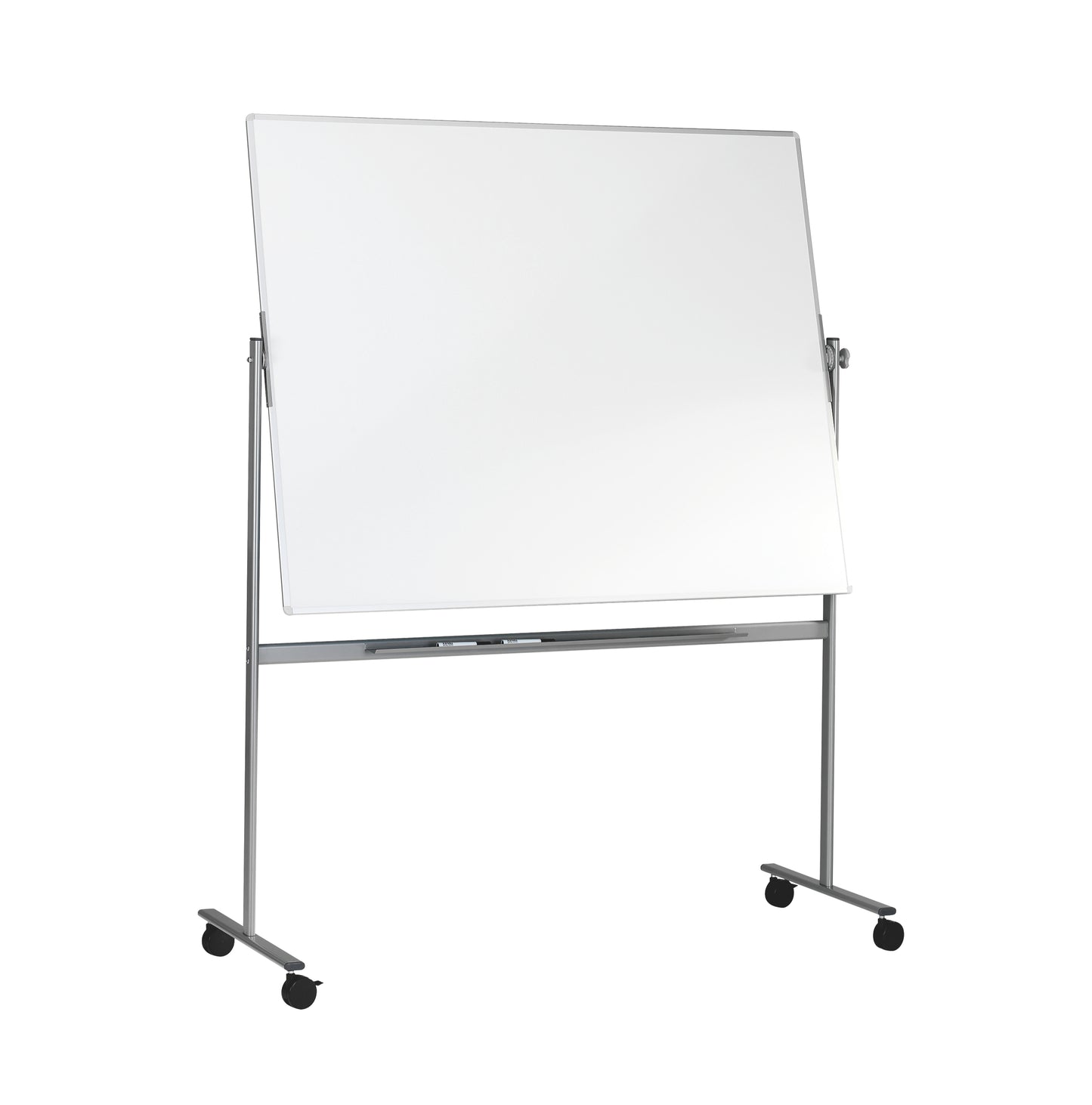 Dvipusė vartoma emaliuota magnetinė lenta ESSELTE 200x120 cm, mobilus stovas, balta sp.