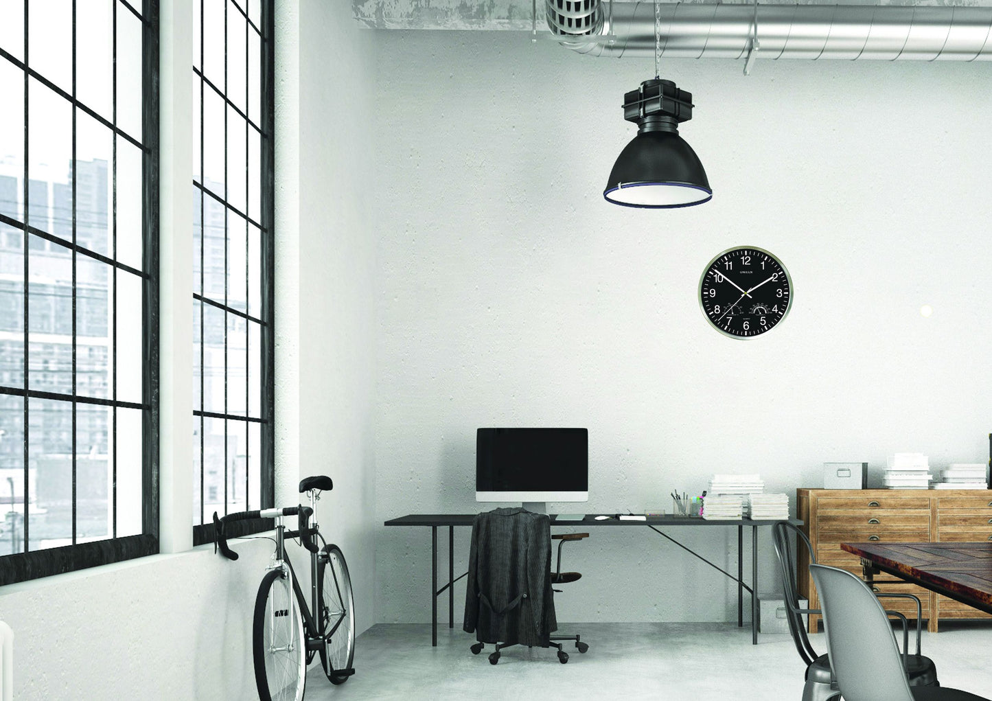 Sieninis laikrodis UNILUX WETTY 30cm, su termometru ir higrometru