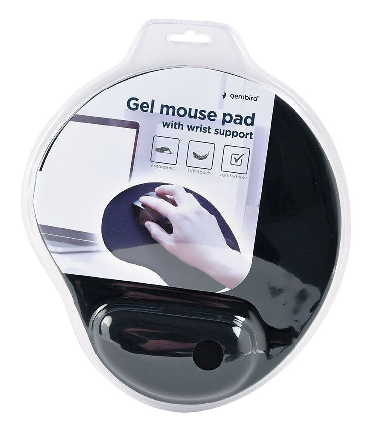 Mouse pad GEMBIRD with gel wrist rest, black