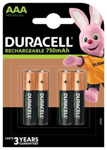 Įkraunamos baterijos DURACELL AAA 750 mAh, 4 vnt