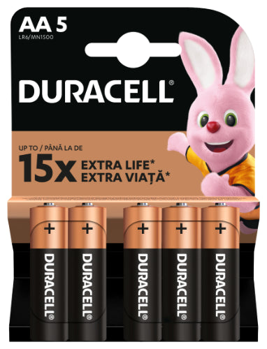 Baterijos DURACELL AA, 5 vnt.