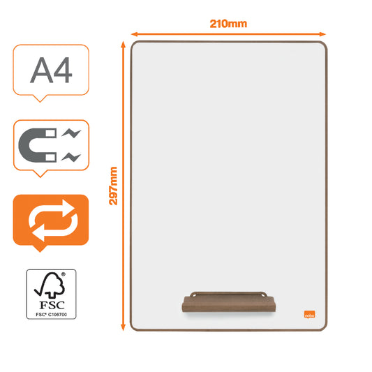 Mini baltoji lenta NOBO A4,  4 vnt