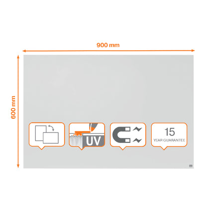 Berėmė balta magnetinė lenta NOBO Infinity, 900x600mm