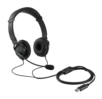 Klasikinės USB-A ausinės su mikrofonu ir garso valdymu