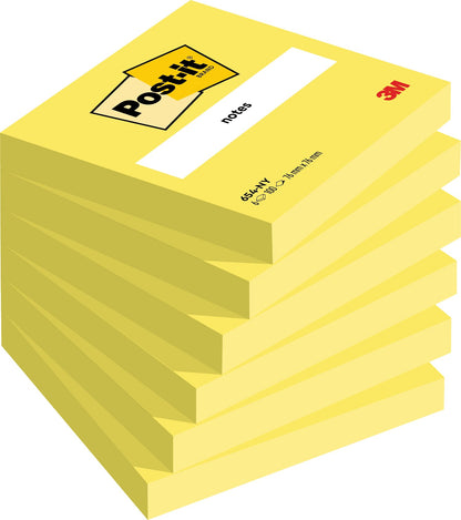 Post-it Neon sticky notes, 76 x 76 mm, 100 sheets, yellow