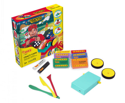 Crazy racing cars JOVITECH set. Primary colors