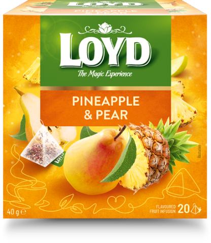 Vaisinė arbata LOYD, ananasų ir kriaušių skonio, 20 x 2g