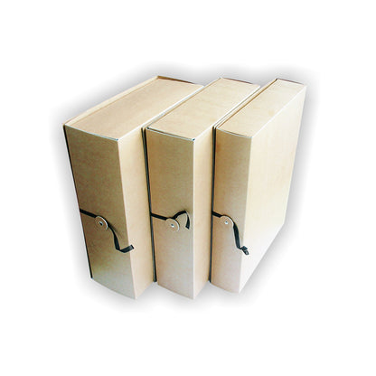 Document archiving box SMLT, 235 x 60 x 320 mm, with drawstring, brown