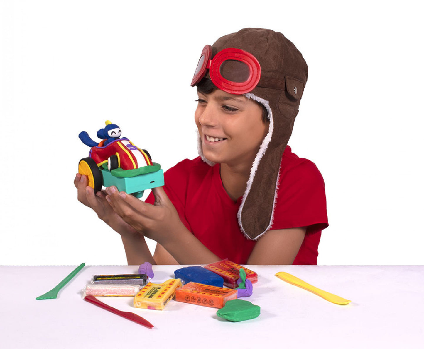 Crazy racing cars JOVITECH set. Primary colors