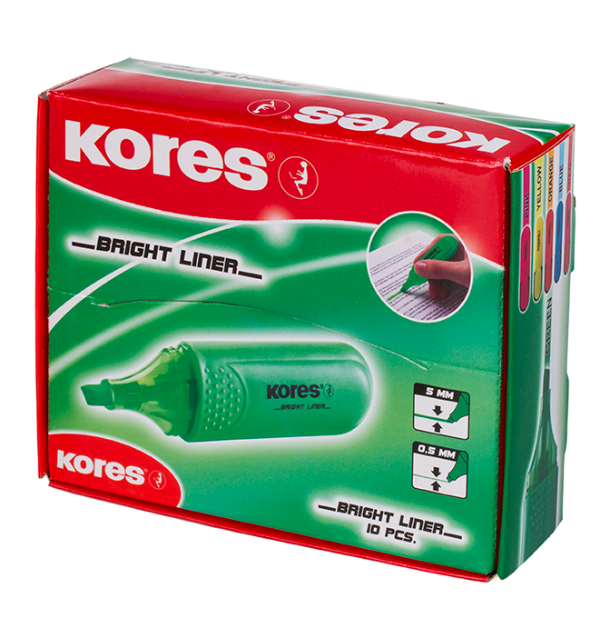 Text marker KORES BRIGHT LINER, green