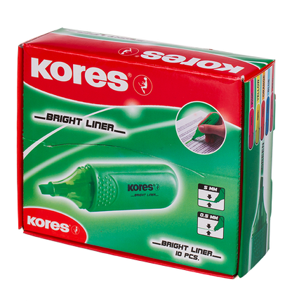 Text marker KORES BRIGHT LINER, green