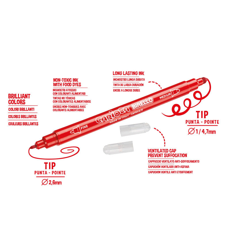 CARIOCA BIRELLO felt-tip pens, double-sided