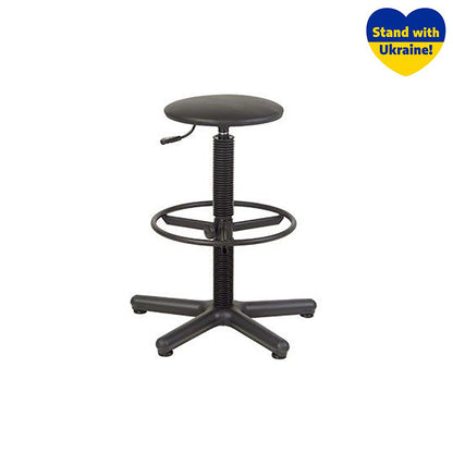 Work chair STOOL GTS RING STOPKI, artificial leather, V-14, black color