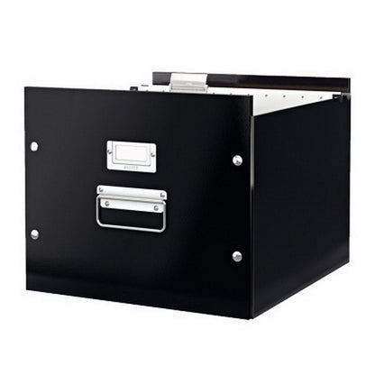 LEITZ filing box, stackable, for index cards, 285 x 357 x 367 mm, black