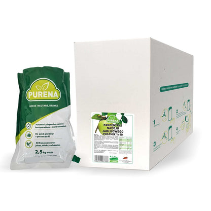 Apple juice drink concentrate with sweeteners PURENA, 100%, 4x2.5 kg