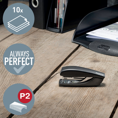 Leitz Recycle Mini stapler, staples up to 10 sheets, black
