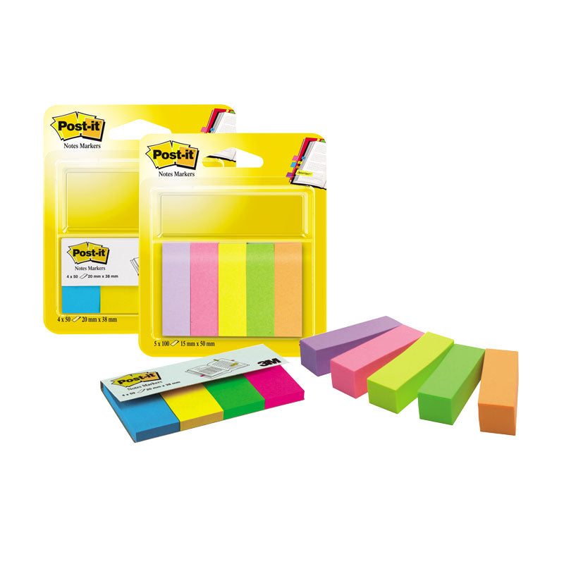 Post-it sticky notes, 15 x 50 mm, 5 colors