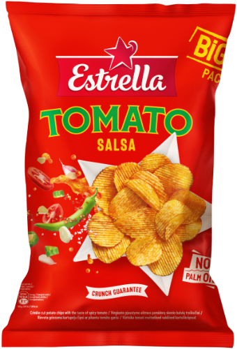 ESTRELLA curly potato chips, spicy tomato flavor, 180 g