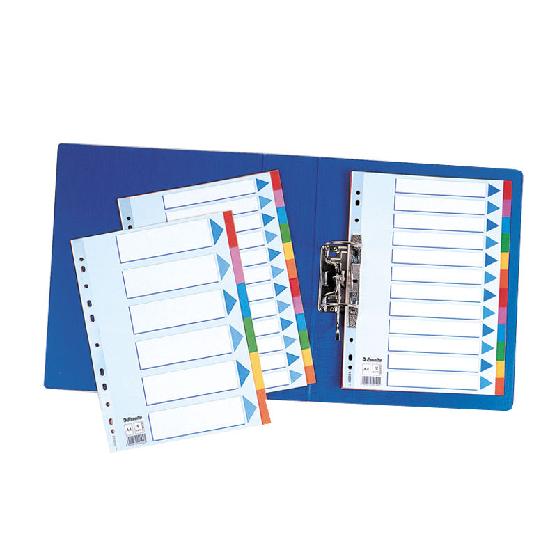 Cardboard colored dividers ESSELTE, 12 pieces, A4