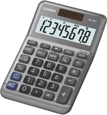 Stalinis skaičiuotuvas CASIO MS-80F, metalinis korpusas