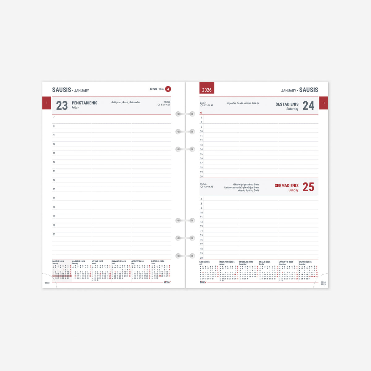 Calendar MAXI organizer 2026 A5, leather