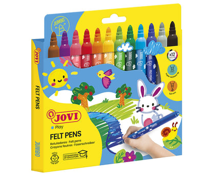 Thick felt-tip pens JOVI MAXI, set of 12 colors