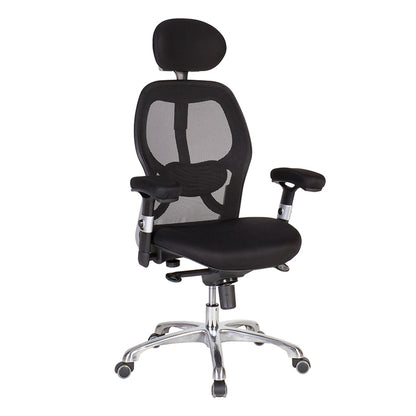 Executive chair OFFICE4YOU GAIOLA, chrome base, black color.