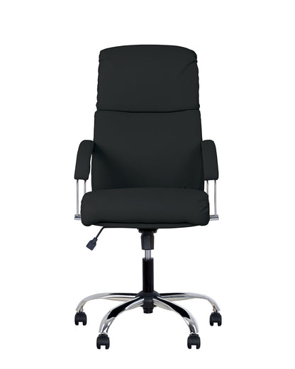 Vadovo kėdė  NOWY STYL NADIR STEEL Chrome, juodos sp. odos imitacija