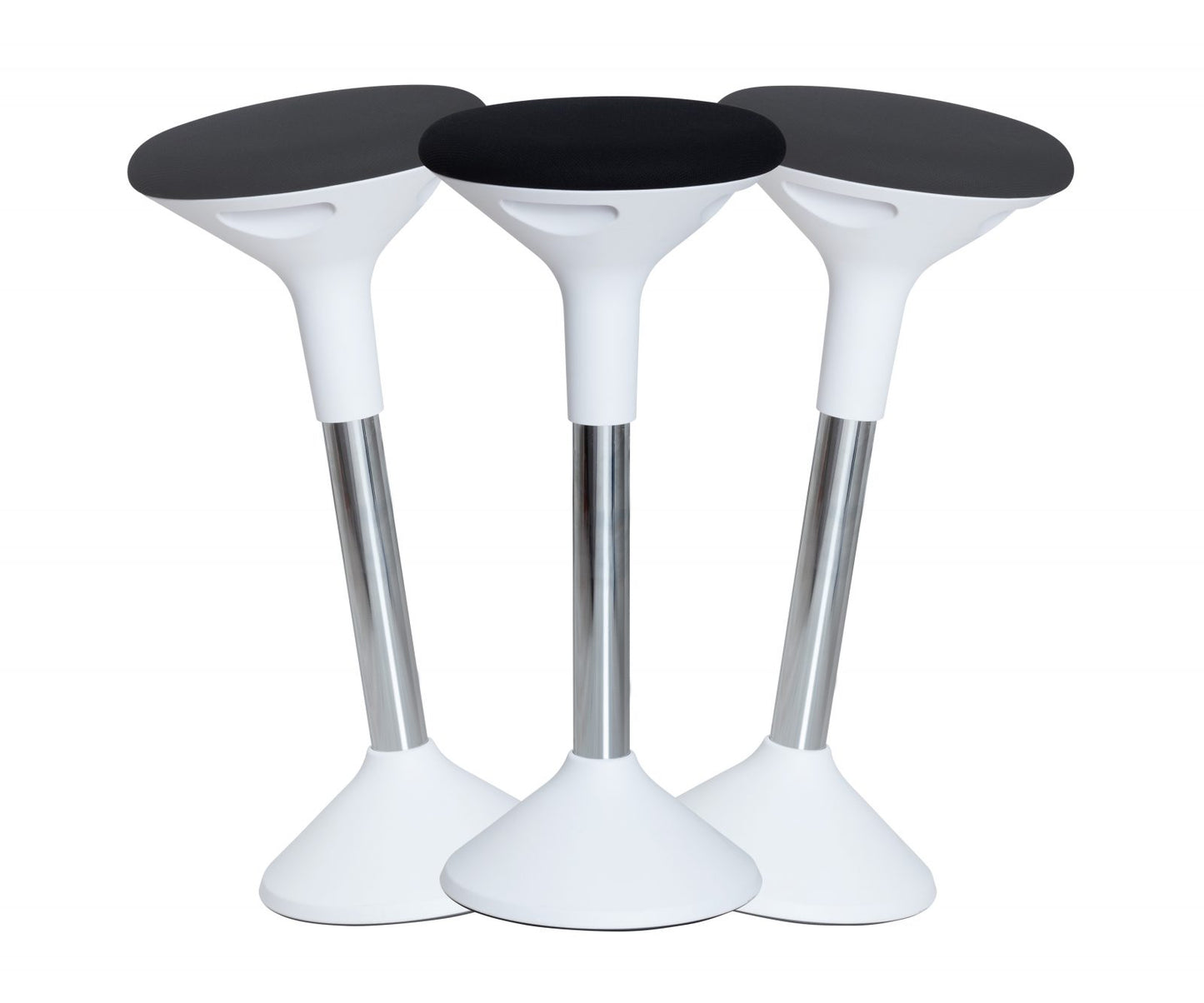 Reguliuojamo aukščio kėdė SUN-FLEX®ACTIVE, 62-71 cm, baltas rėmas, juoda sėdima vieta.