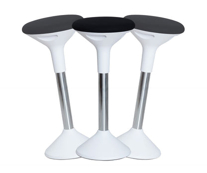 Reguliuojamo aukščio kėdė SUN-FLEX®ACTIVE, 62-71 cm, baltas rėmas, juoda sėdima vieta.