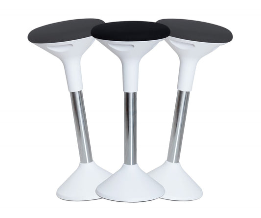 Reguliuojamo aukščio kėdė SUN-FLEX®ACTIVE, 62-71 cm, baltas rėmas, juoda sėdima vieta.