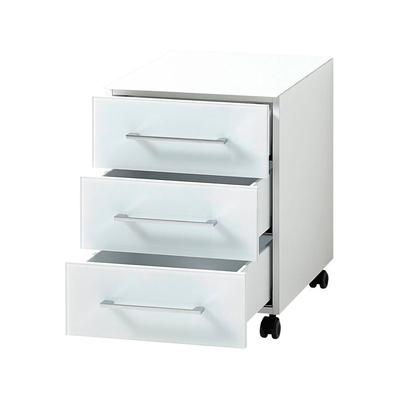 Stalčių spintelė 42x50x60 cm, FL91 balta, 3 stalčiai, mobili