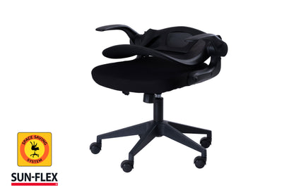 Reguliuojamo aukščio kėdė SUN-FLEX®HIDEAWAY CHAIR,  91-101 cm, juodas rėmas, juoda sėdima vieta