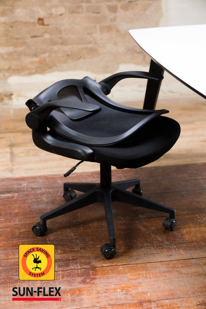 Reguliuojamo aukščio kėdė SUN-FLEX®HIDEAWAY CHAIR,  91-101 cm, juodas rėmas, juoda sėdima vieta