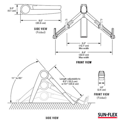 Nešiojamojo kompiuterio stovas SUN-FLEX®GRAVITY STAND, metalinis, juodos/sidabrinės spalvos