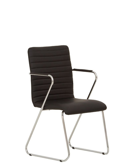Visitor chair TASK CF CHROME, leatherette, ECO-30 black
