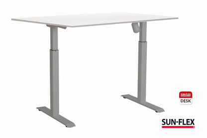 Height-adjustable table SUN-FLEX ADAPT I, white tabletop and gray frame 120x80cm