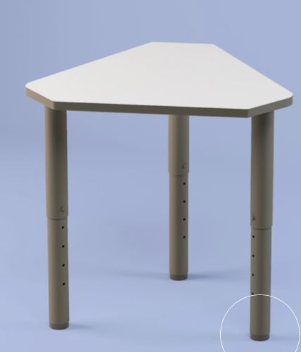 Reguliuojamo aukščio stalas  ATRIA 78x68 cm (T2-T6) baltas