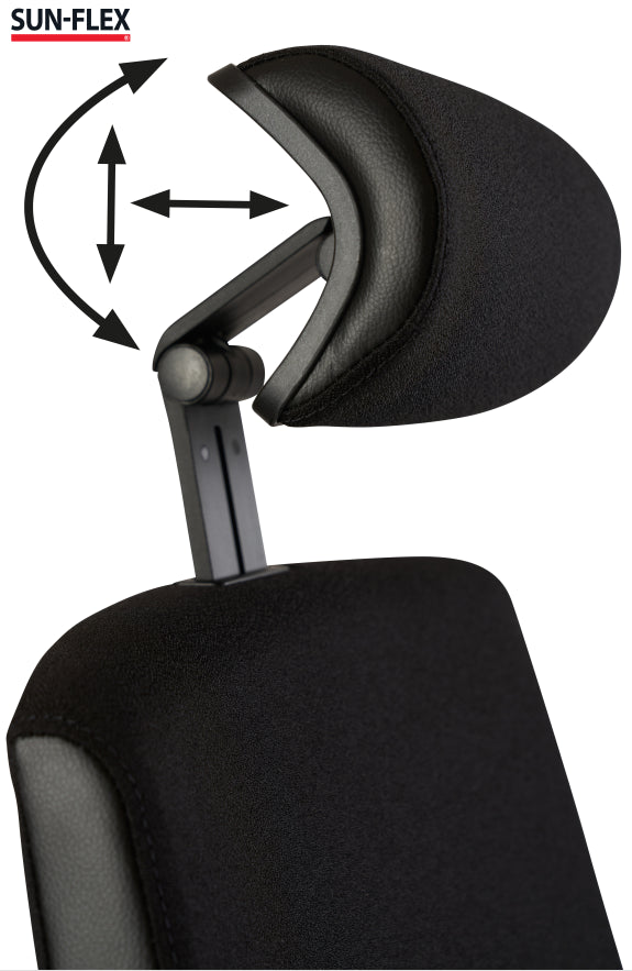 Biuro kėdė SUN-FLEX  OFFICECHAIR HB  su galvos atrama, juoda