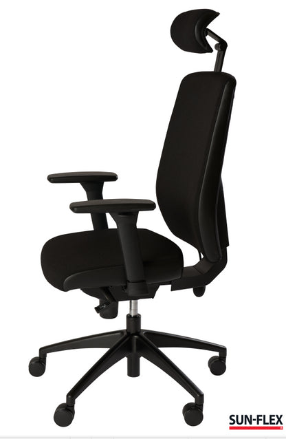 Biuro kėdė SUN-FLEX  OFFICECHAIR HB  su galvos atrama, juoda