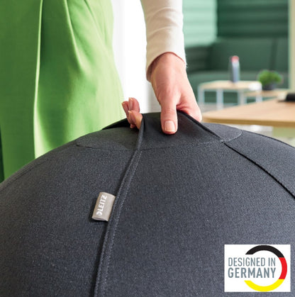 Aktyvaus sėdėjimo kamuolys Leitz Ergo, su apsauga nuo nuriedėjimo, 75cm skersmens, tamsiai pilkos sp