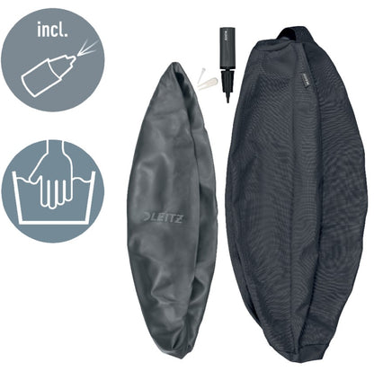 Aktyvaus sėdėjimo kamuolys Leitz Ergo, su apsauga nuo nuriedėjimo, 75cm skersmens, tamsiai pilkos sp