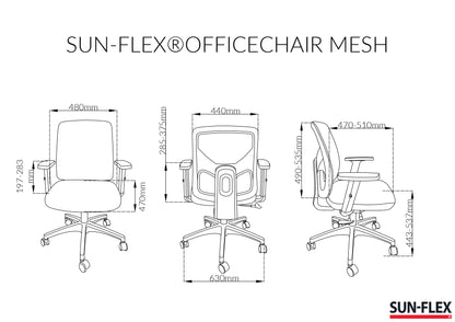 Biuro kėdė SUN-FLEX  OFFICECHAIR su tinkeliu, juoda
