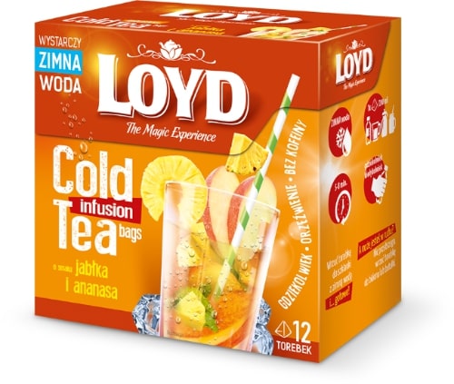 LOYD Cold Infusion Tea, Apple and Pineapple Flavor, 12 x 2.5 g