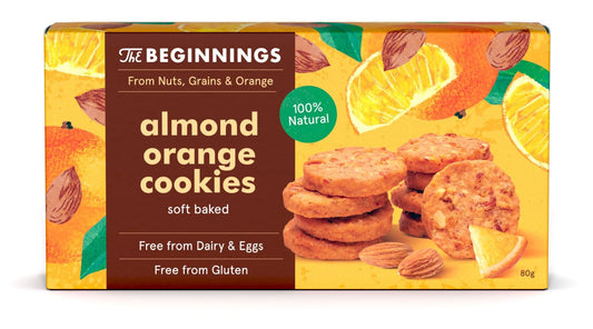 Vegan almond cookies THE BEGINNINGS, with oranges, 80 g